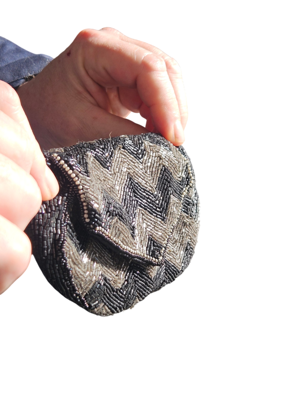 Art Deco Chevron Beaded Clutch