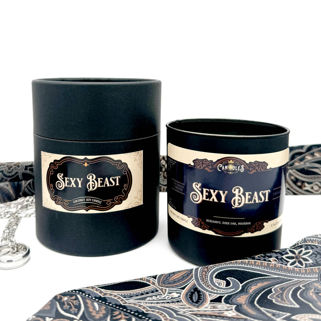 Bookish Character Candle – Sexy Beast | Dark Oak & Bourbon: Gold Metal Lid Only