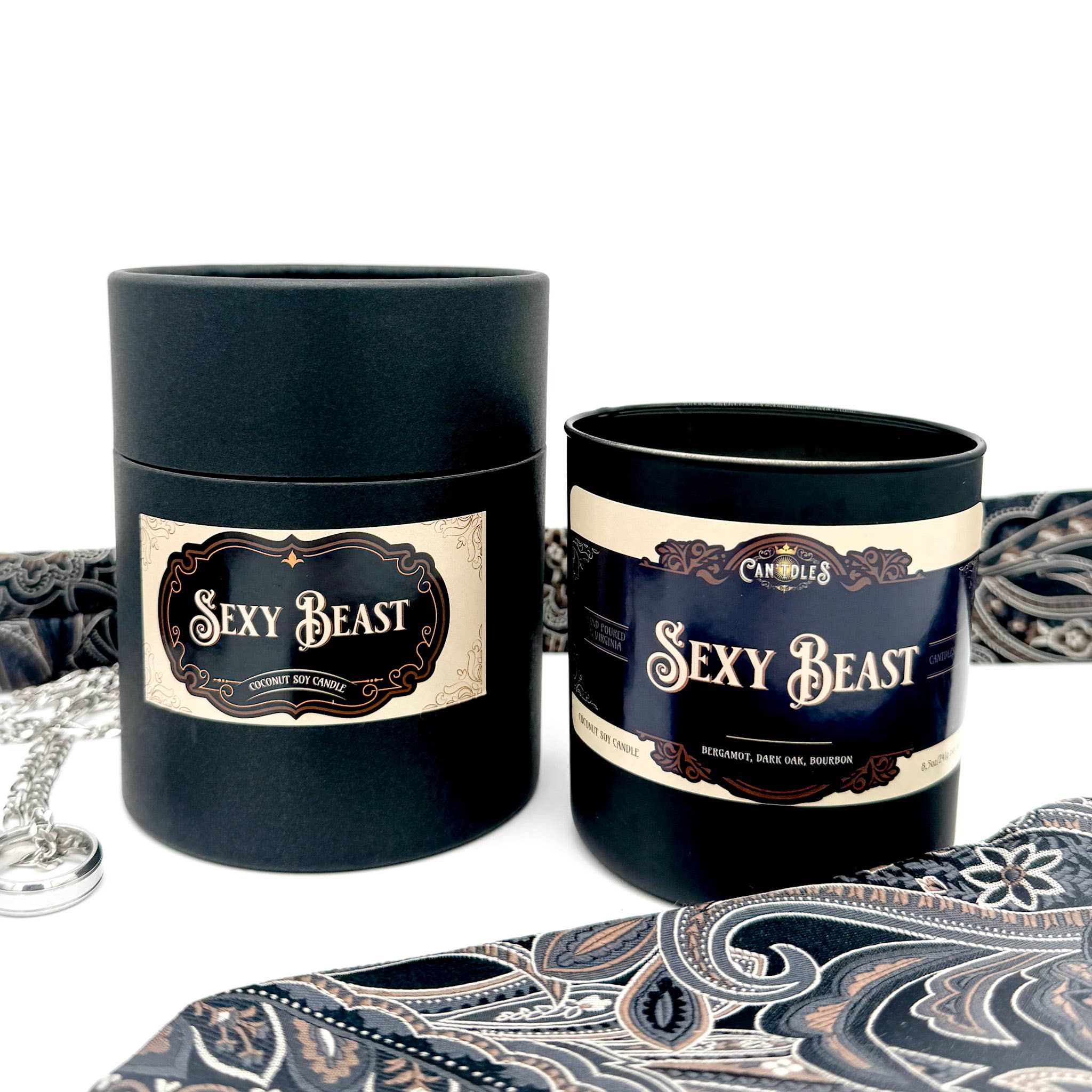 Bookish Character Candle – Sexy Beast | Dark Oak & Bourbon: Gold Metal Lid Only
