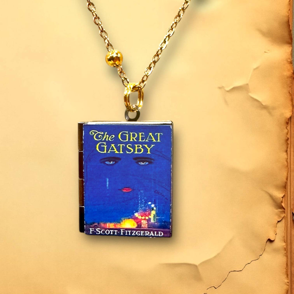 The Great Gatsby Book Necklace Reader Gift: Gold Plated Stainless Steel