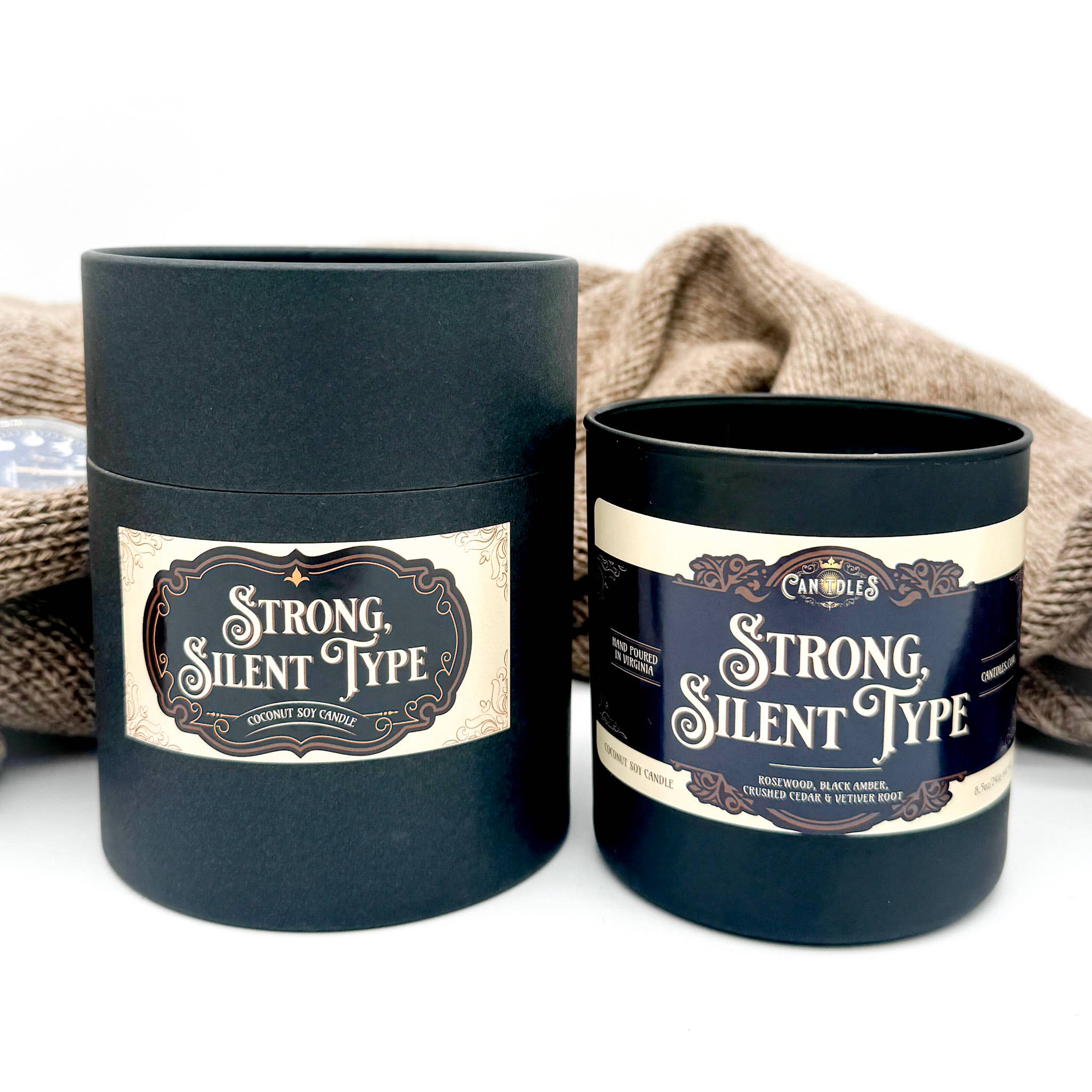 Masculine Gift Candle - Strong Silent Type | Amber and Rosewood