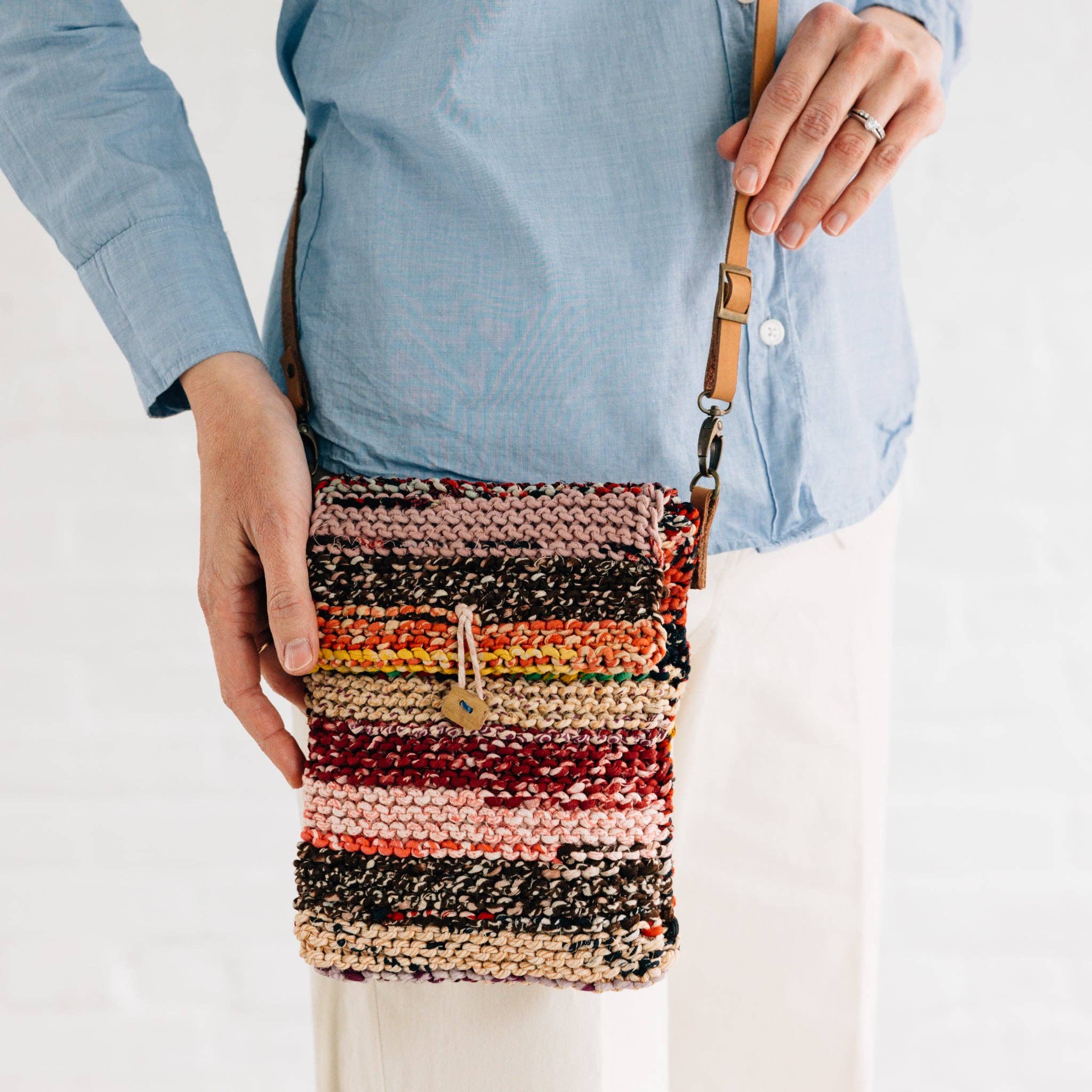 Naisha Sari Handknit Crossbody Bag - Assorted