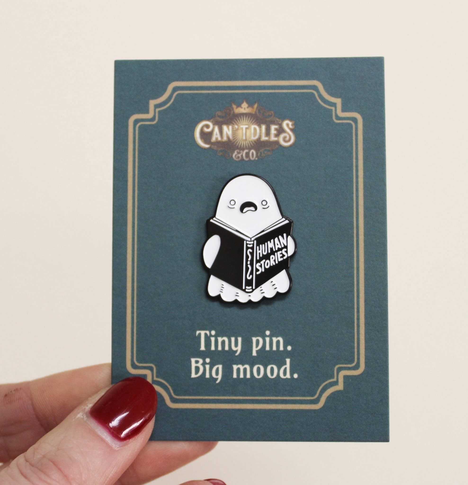 Human Stories Ghost Bookish Pin – Reader Merch Gift