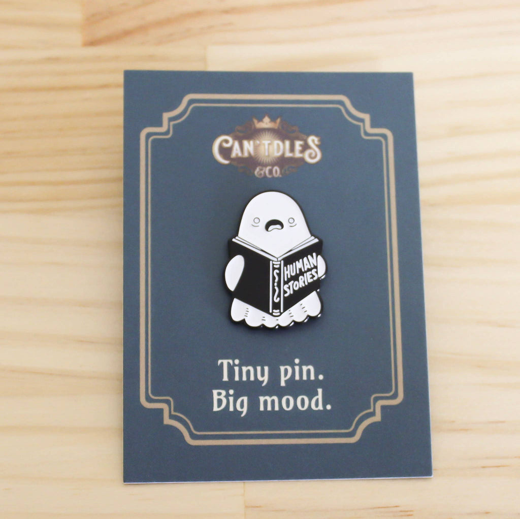 Human Stories Ghost Bookish Pin – Reader Merch Gift