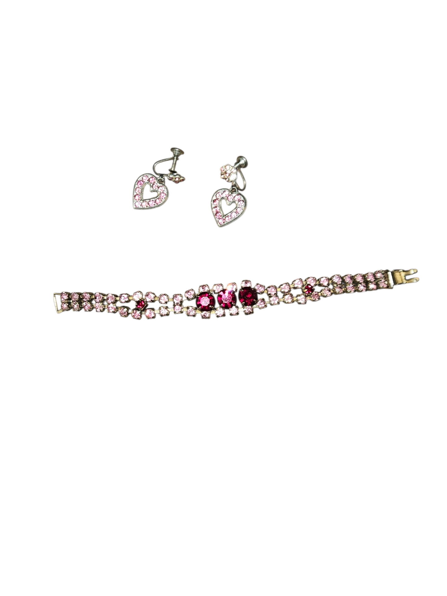 Vintage Little Nemo Pink Rhinestone Jewelry Set