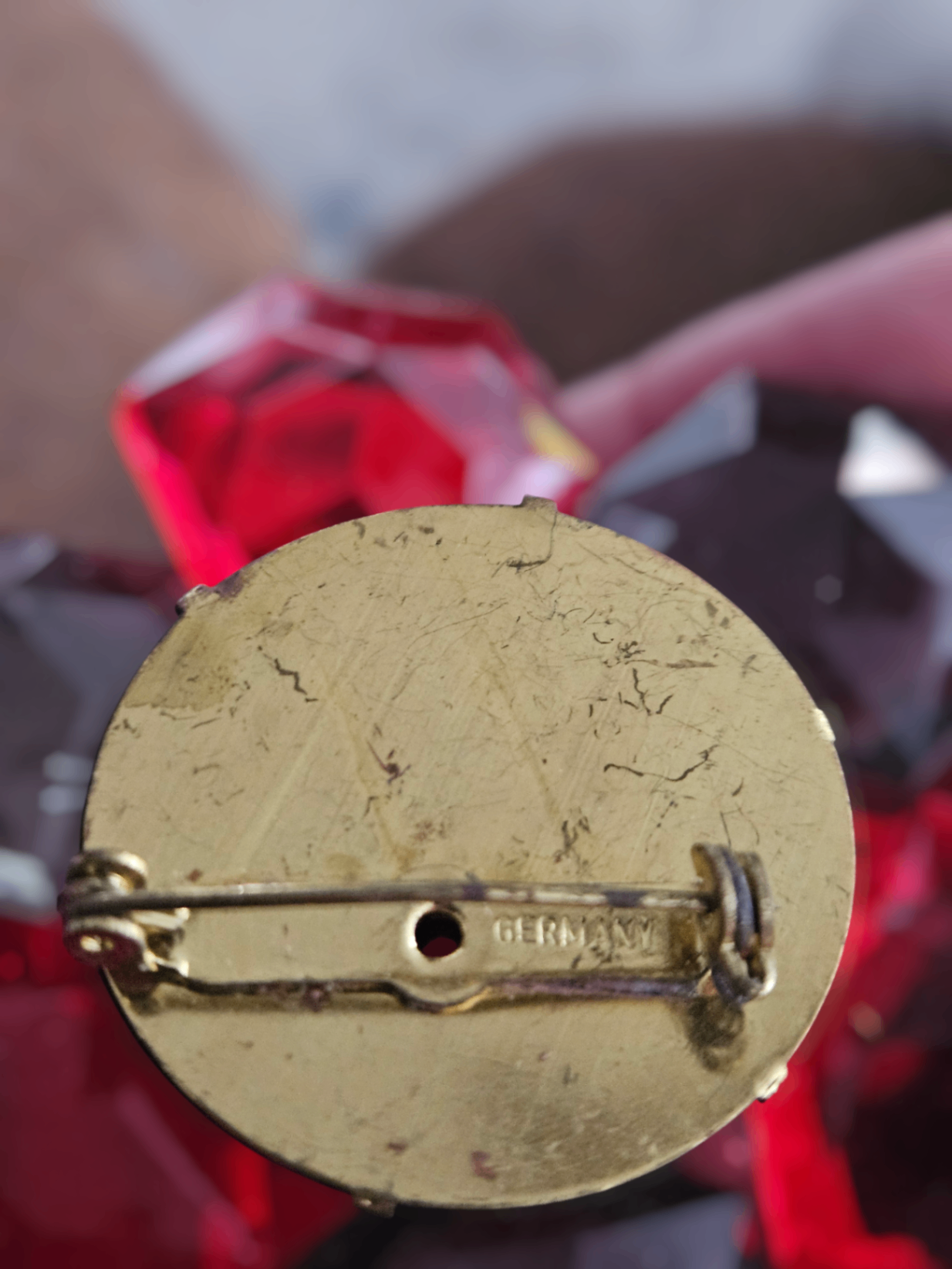 Vintage German Red Brooch Pre 1949