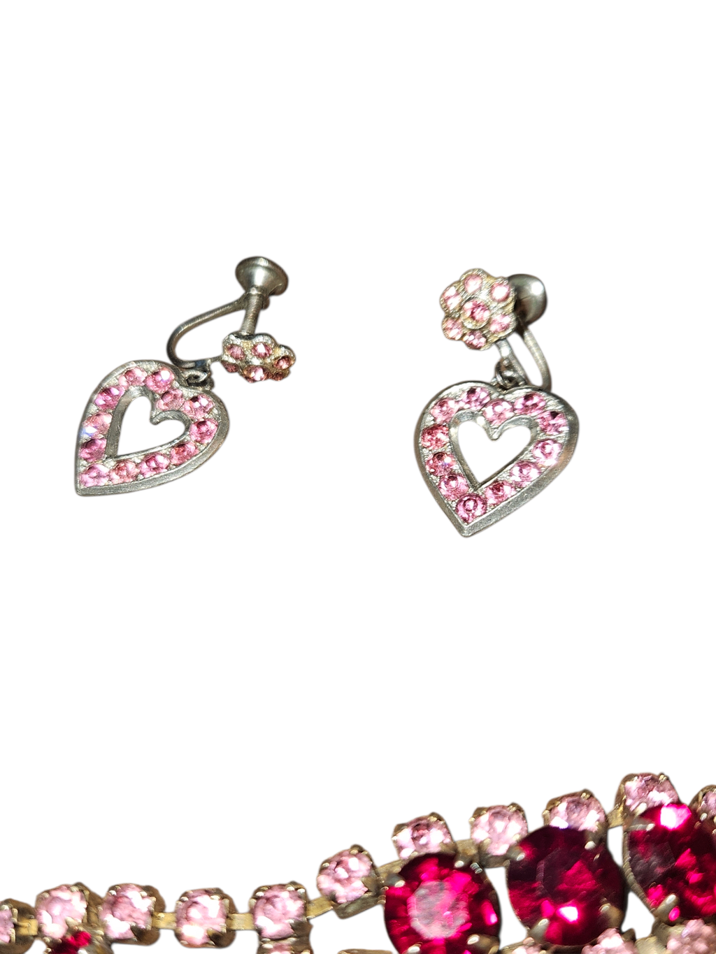 Vintage Little Nemo Pink Rhinestone Jewelry Set