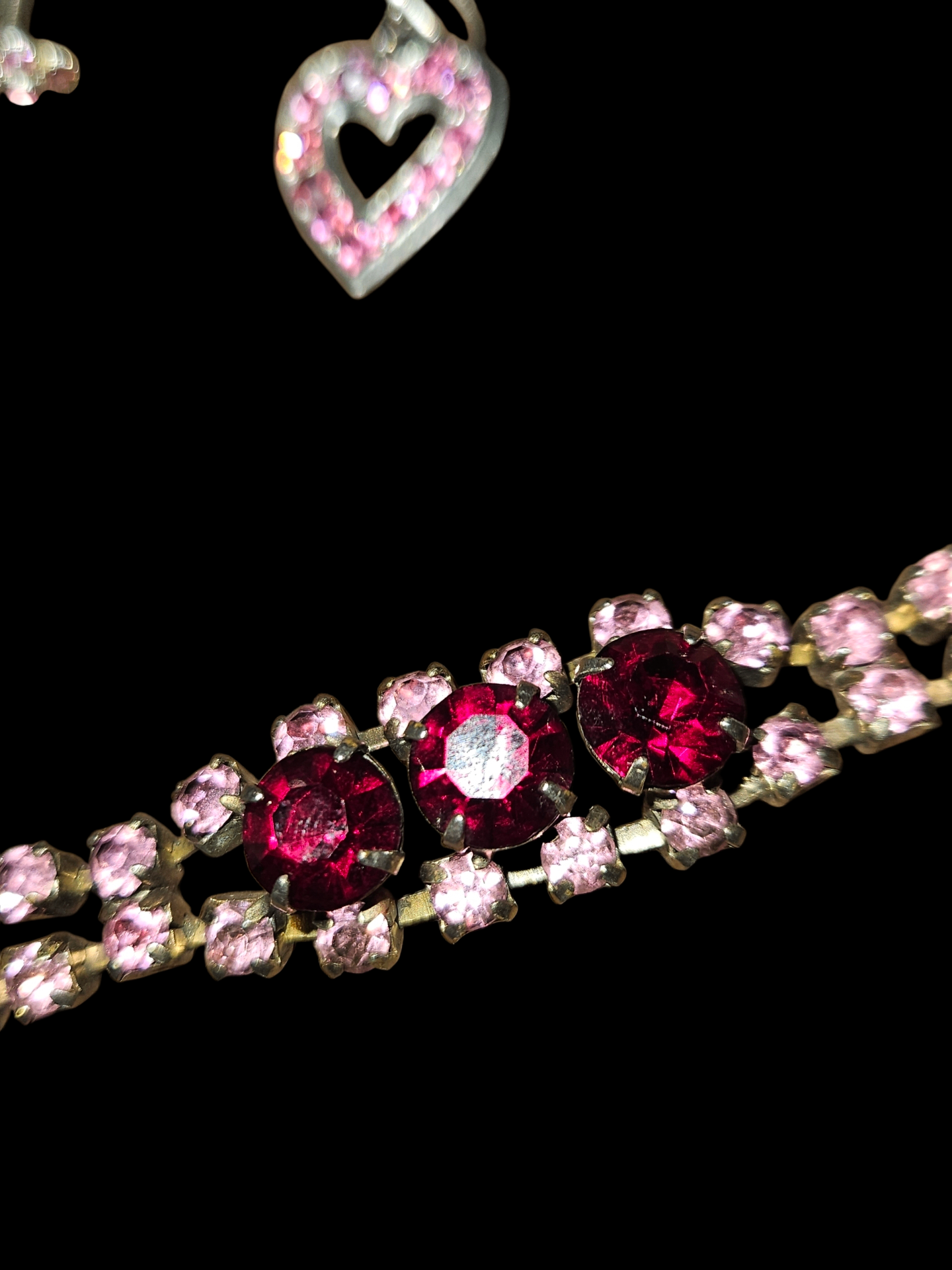 Vintage Little Nemo Pink Rhinestone Jewelry Set