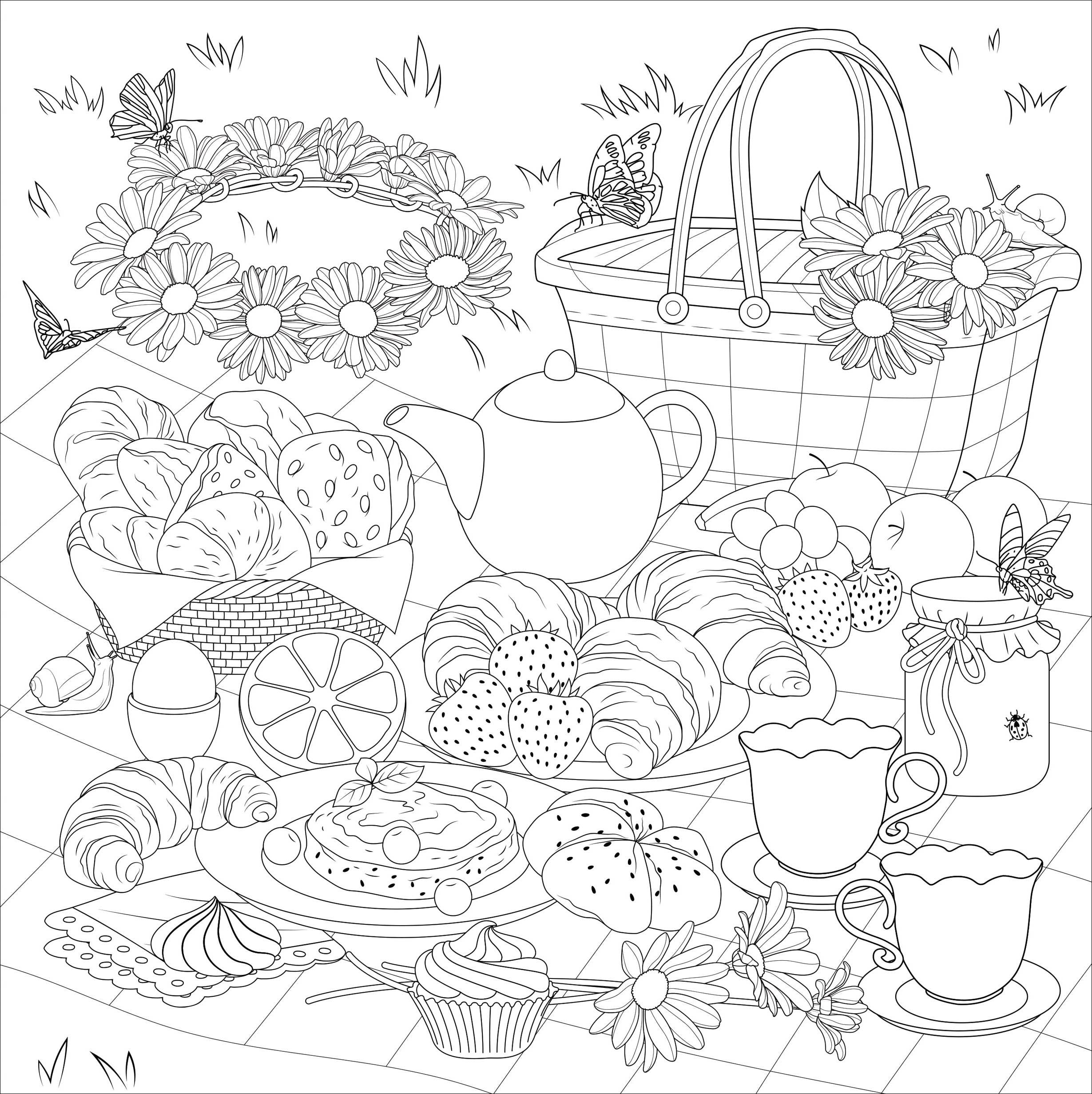 Cottagecore Adult Coloring Book