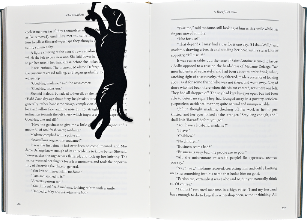 Black Lab Metal 'Hanging' Bookmark