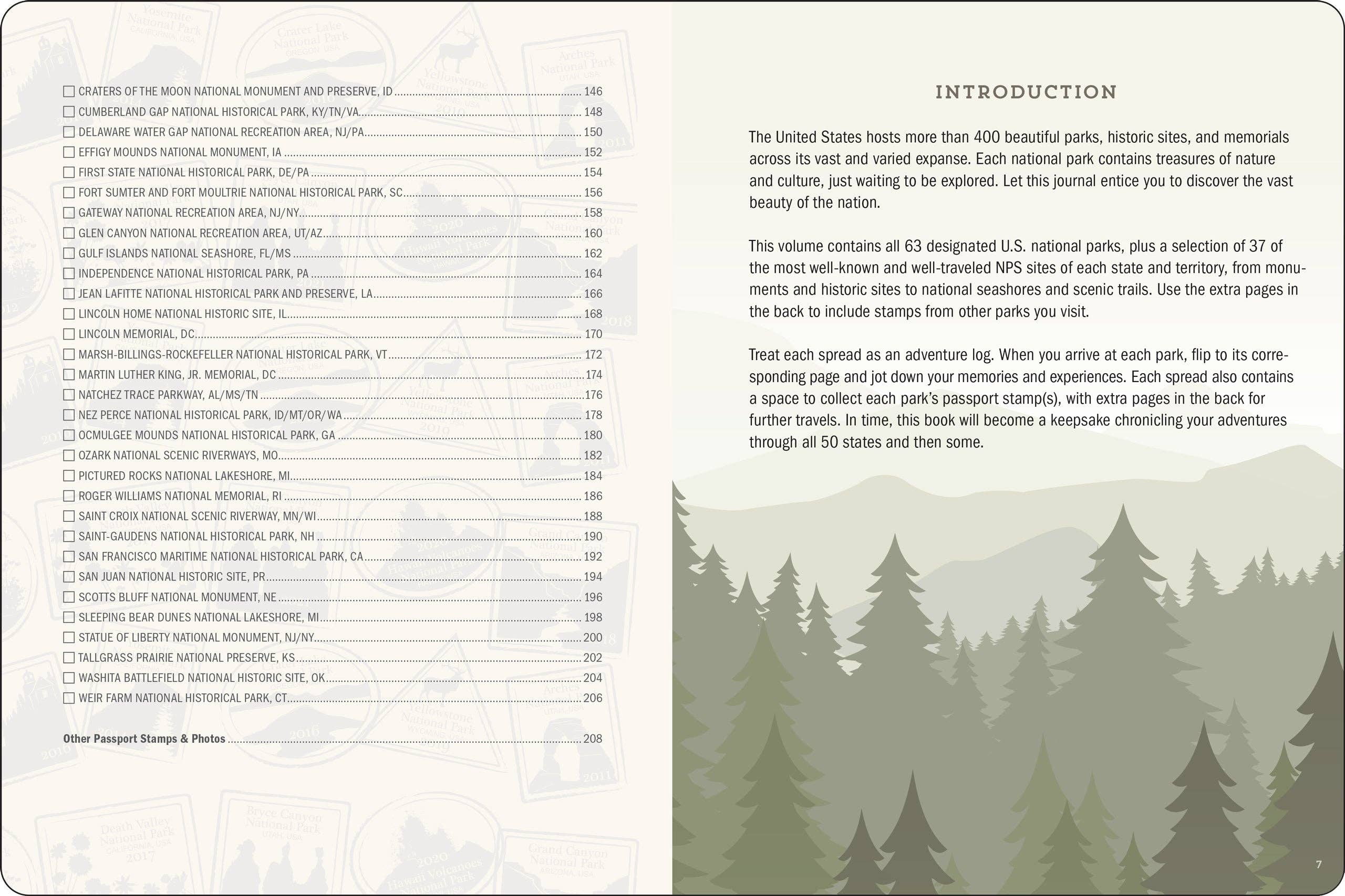 USA National Parks Journal & Passport Stamp Book