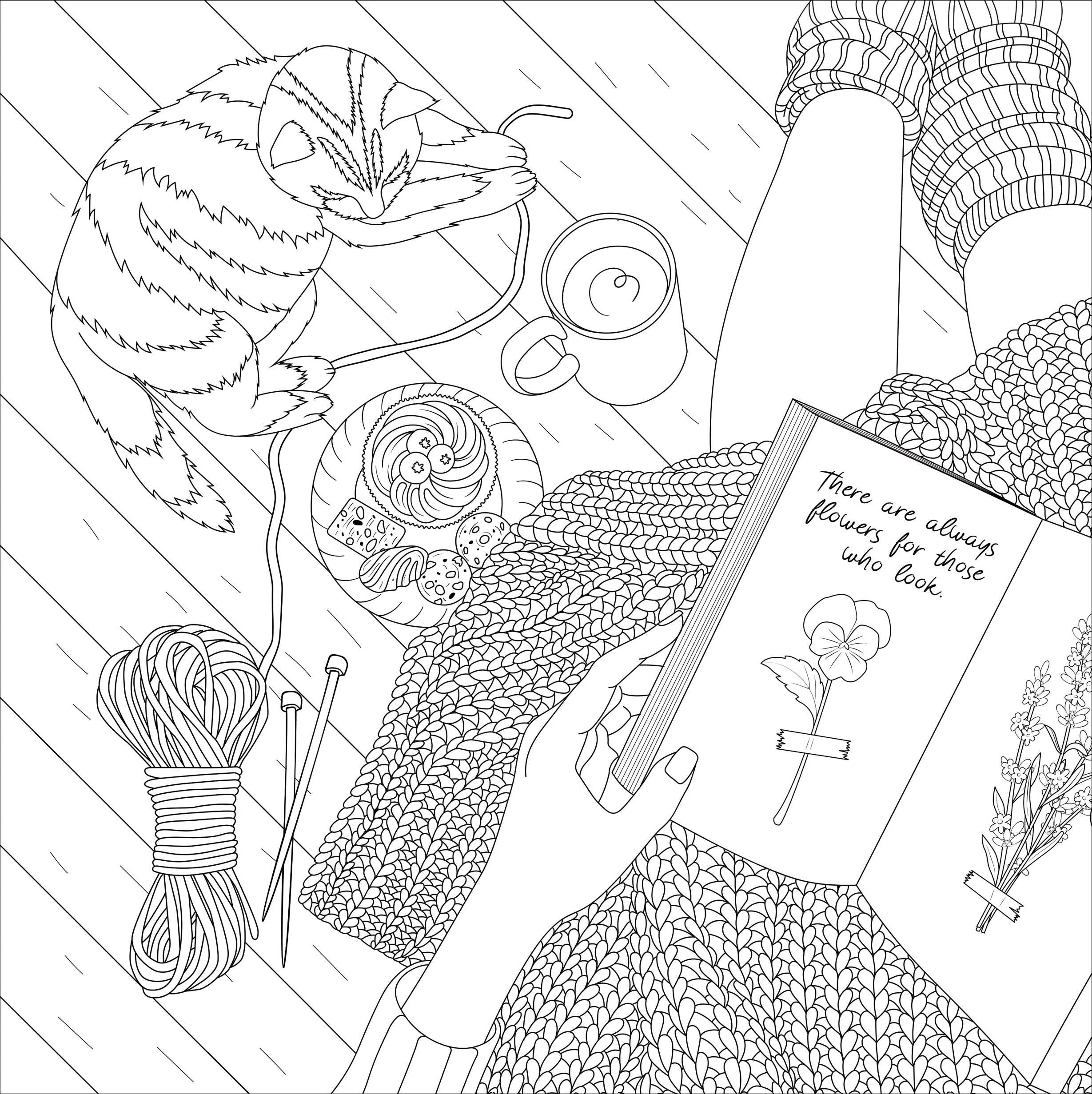 Cottagecore Adult Coloring Book