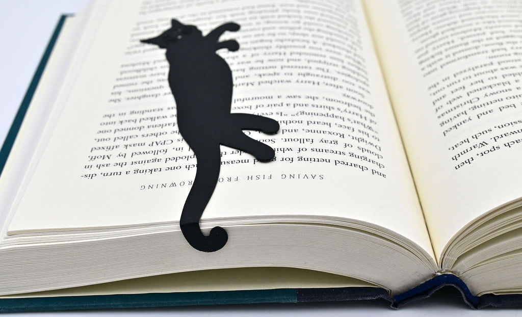 Curious Cat 'Hanging' Metal Bookmark