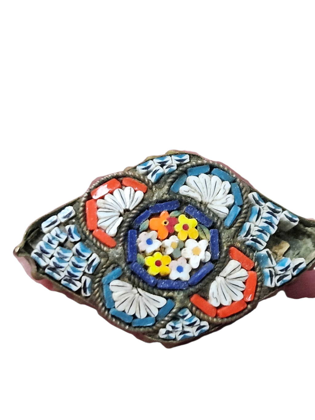 Antique Micro Mosaic Italian Brooch 19th-early 20th Century