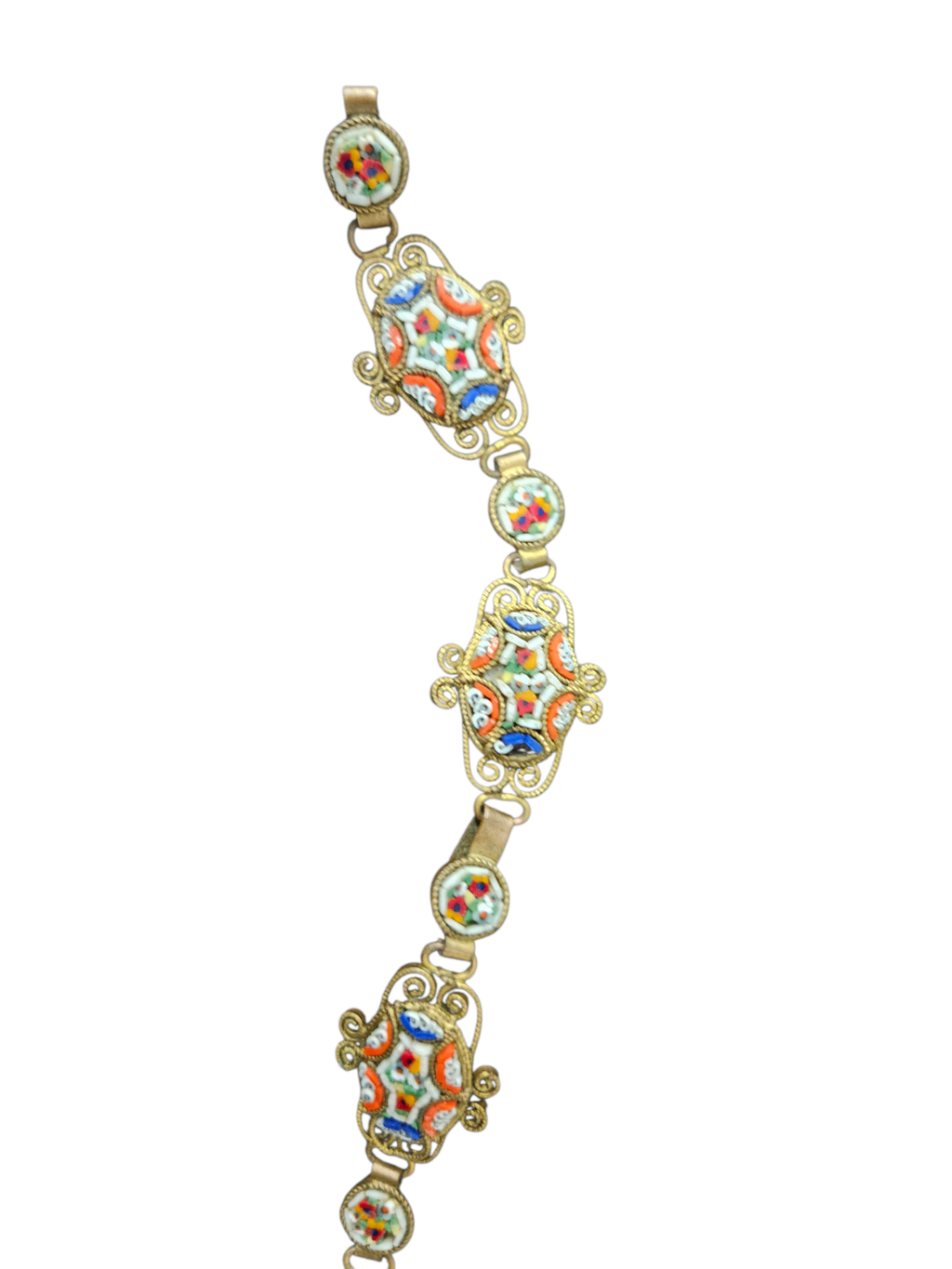 Antique Italian Micro Mosaic Tesserae Bracelet 19th-early 20th Century "Grand Tour"