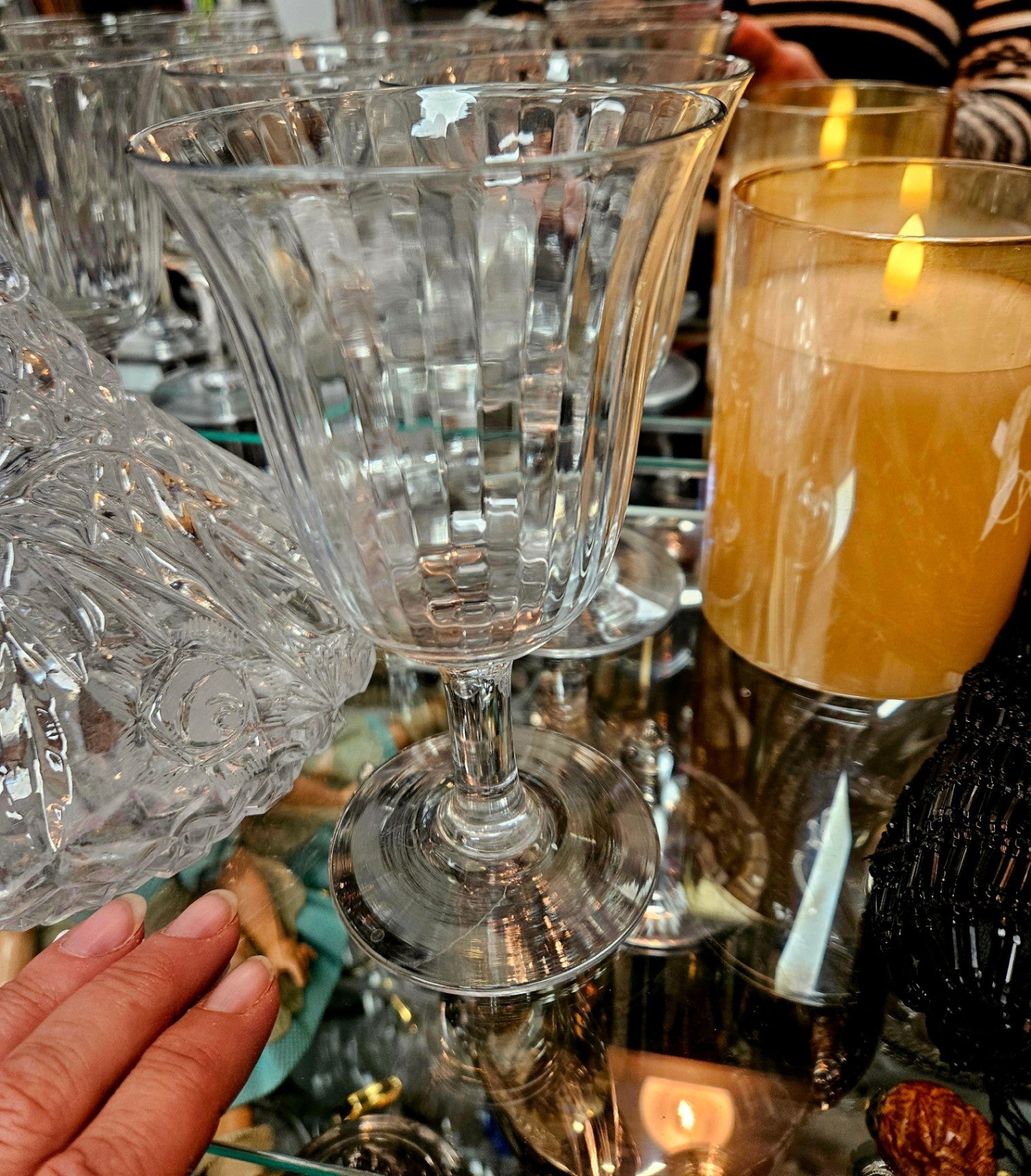 Full Set Antique Heisey Water Goblets (6)