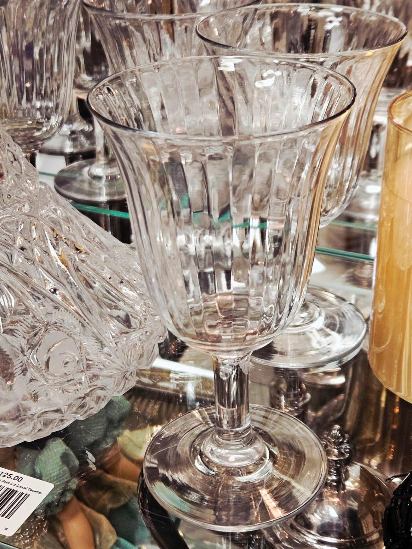 Full Set Antique Heisey Water Goblets (6)