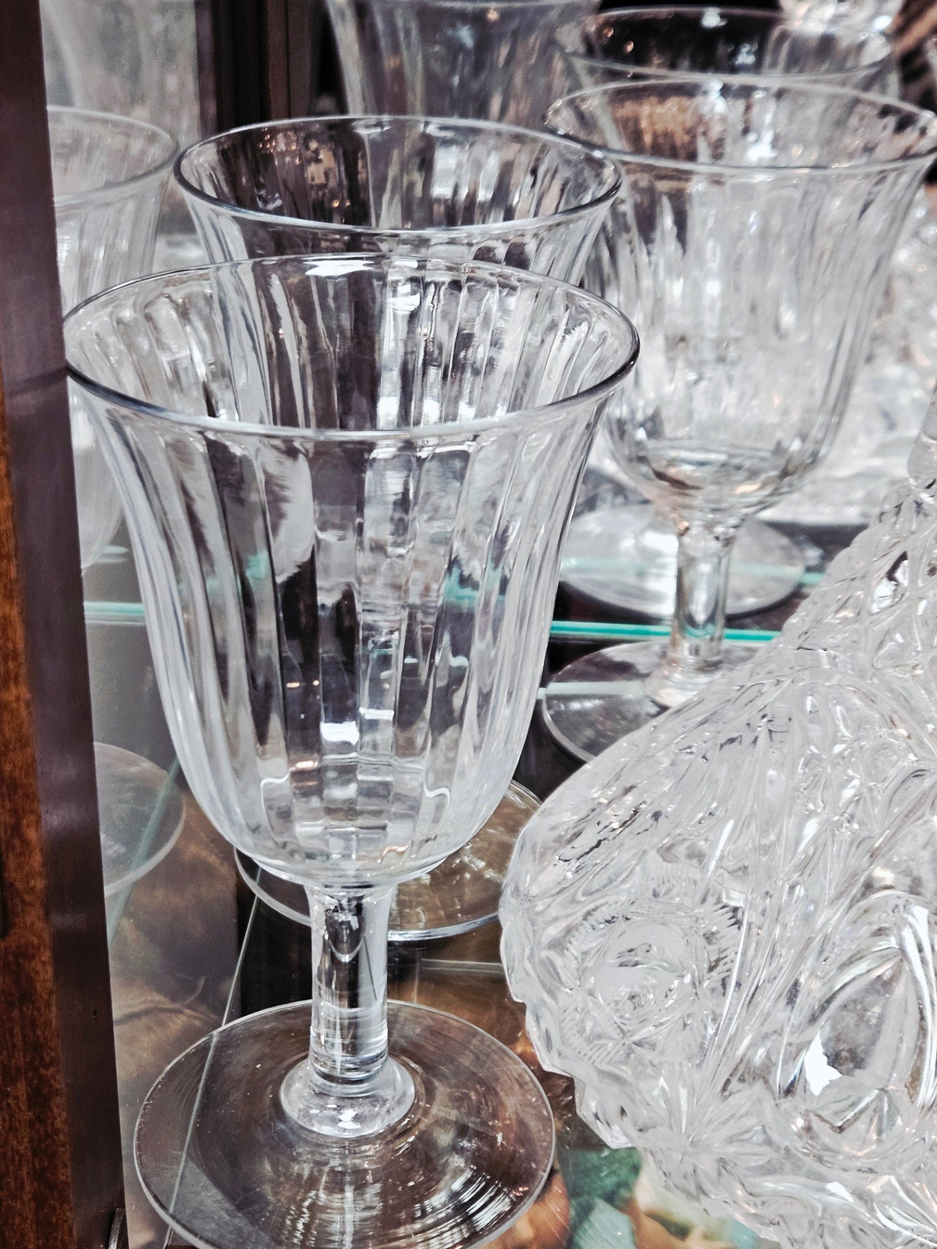 Full Set Antique Heisey Water Goblets (6)