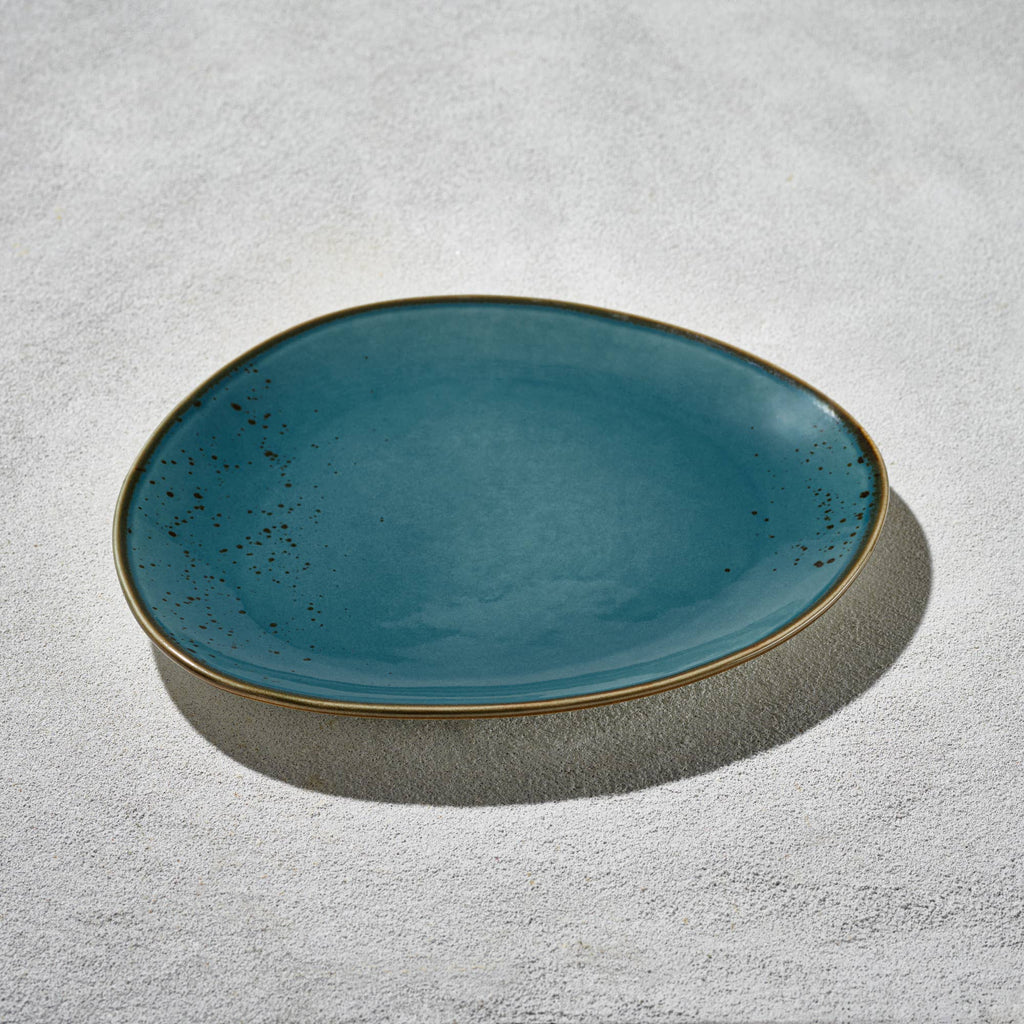 Terra - Triangular Plate, Dark Blue, 10.25"