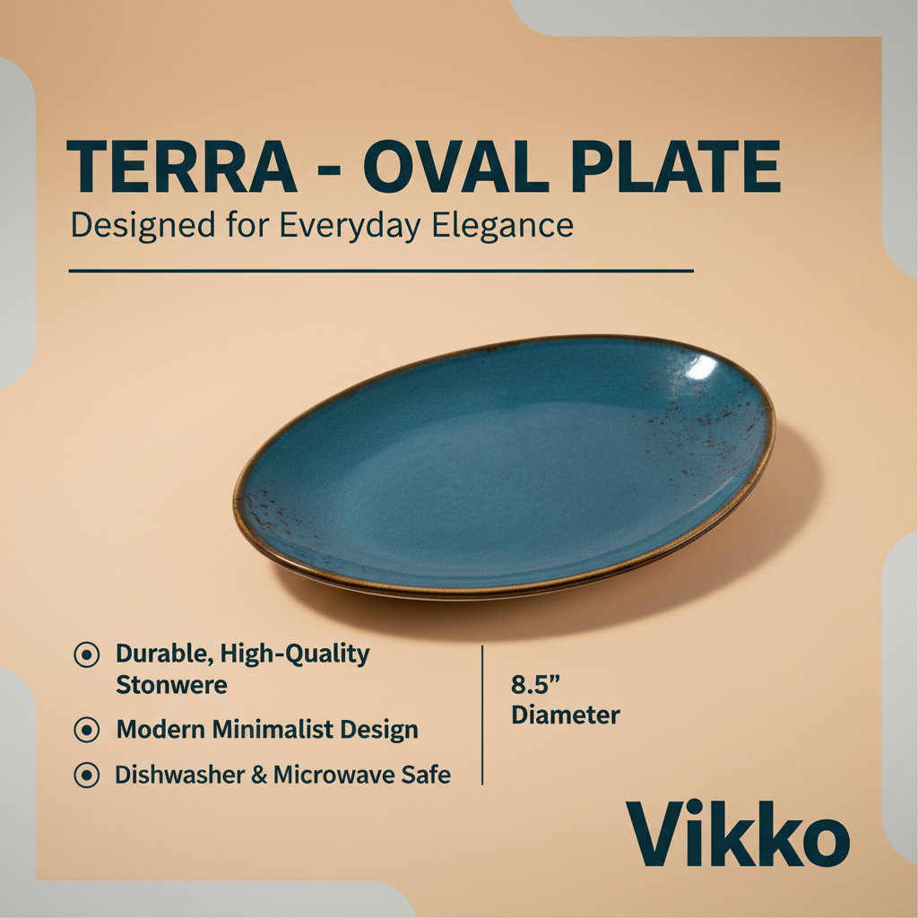 Terra - Triangular Plate, Dark Blue, 8.5"