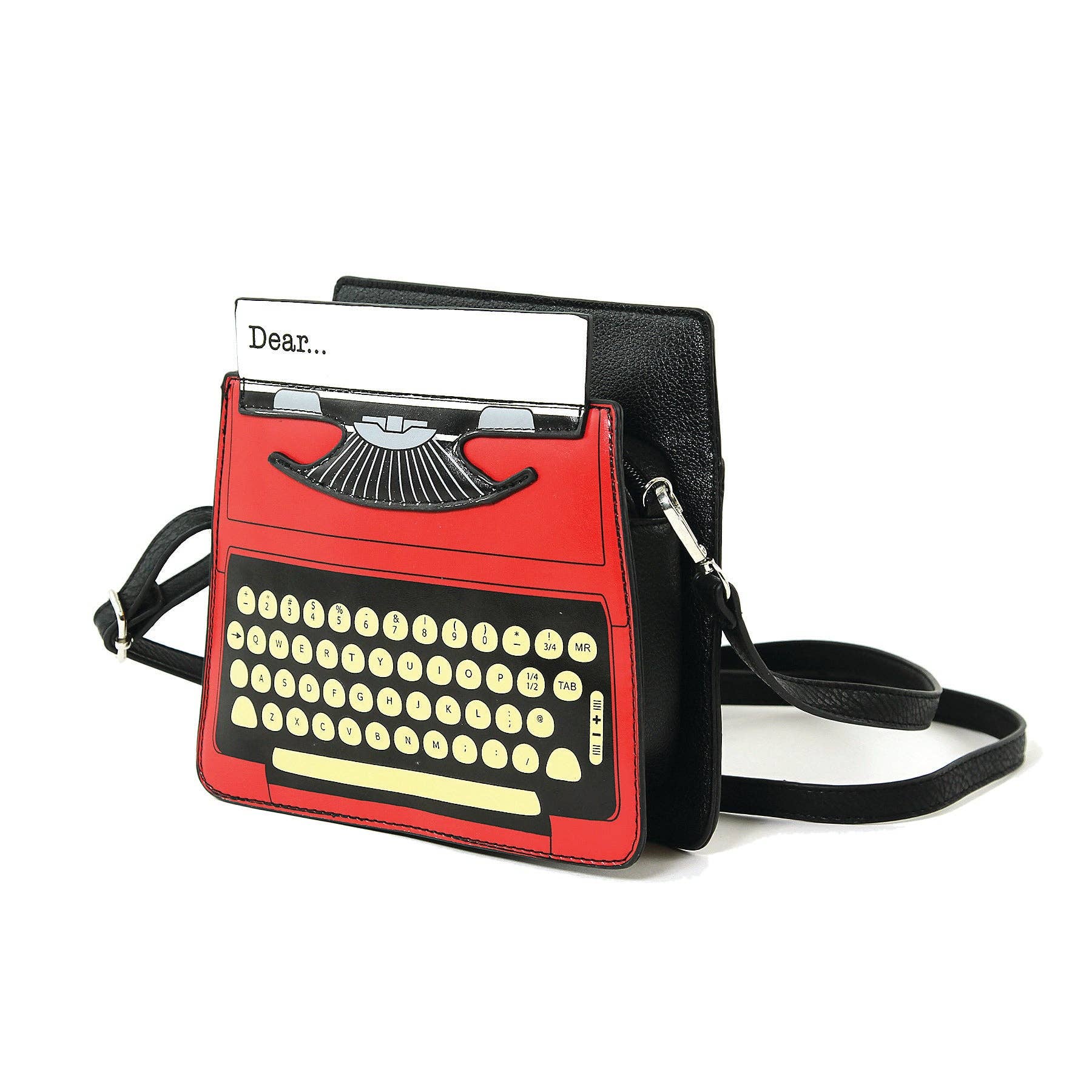 Vintage Typewriter Screen Print Vinyl Satchel Bag