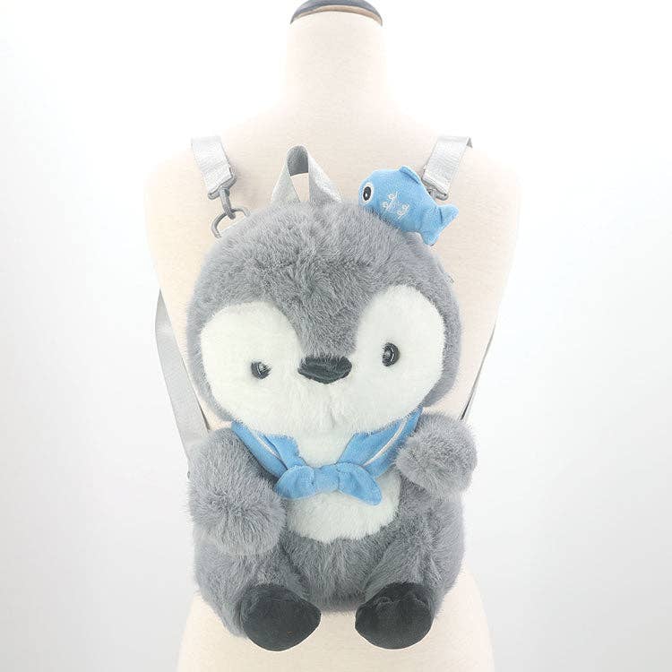 Furry penguin backpack