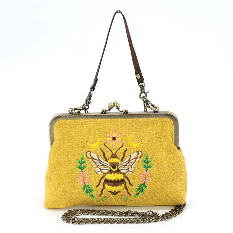 Bee Kisslock Bag: Black