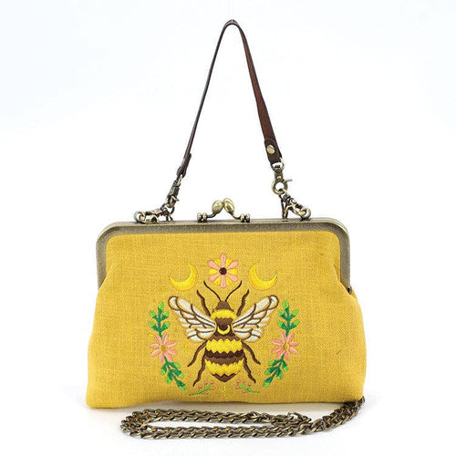 Bee Kisslock Bag: Black