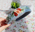 Floral Embroidered Headband, Collection Elena ✅: 7. Mauve Roses