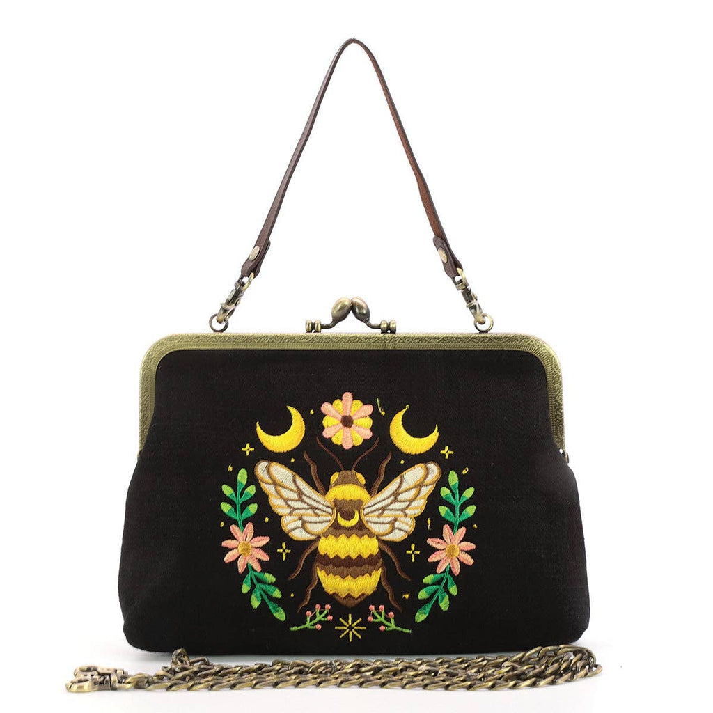 Bee Kisslock Bag: Yellow