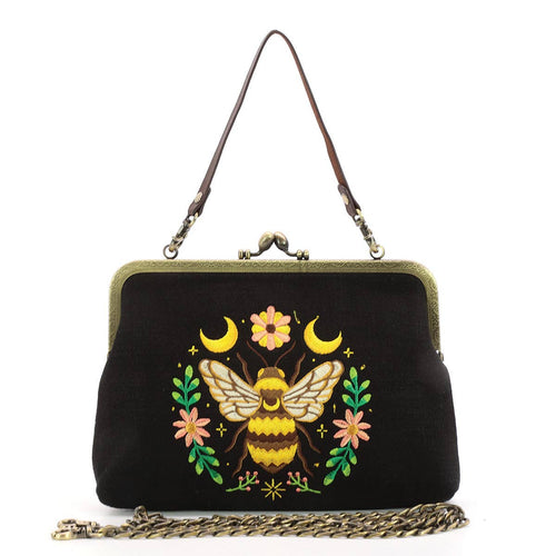 Bee Kisslock Bag: Yellow