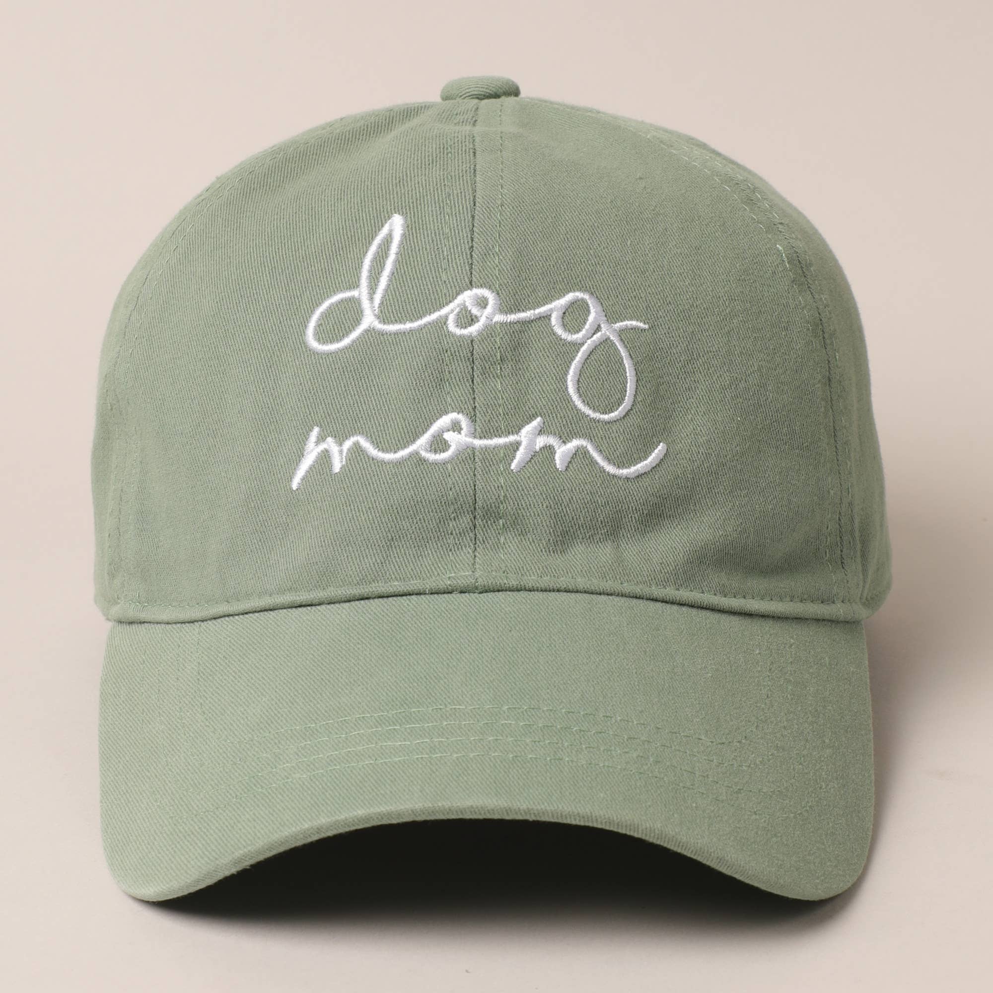 Dog Mom Lettering Embroidery Baseball Cap: CORAL / One Size