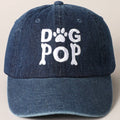 Dog Pop Letter Graphic Embroidery Denim Cap: DARK DENIM / ONE SIZE