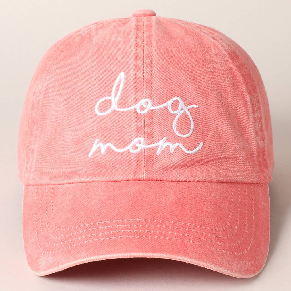 Dog Mom Lettering Embroidery Baseball Cap: SAGE / One Size