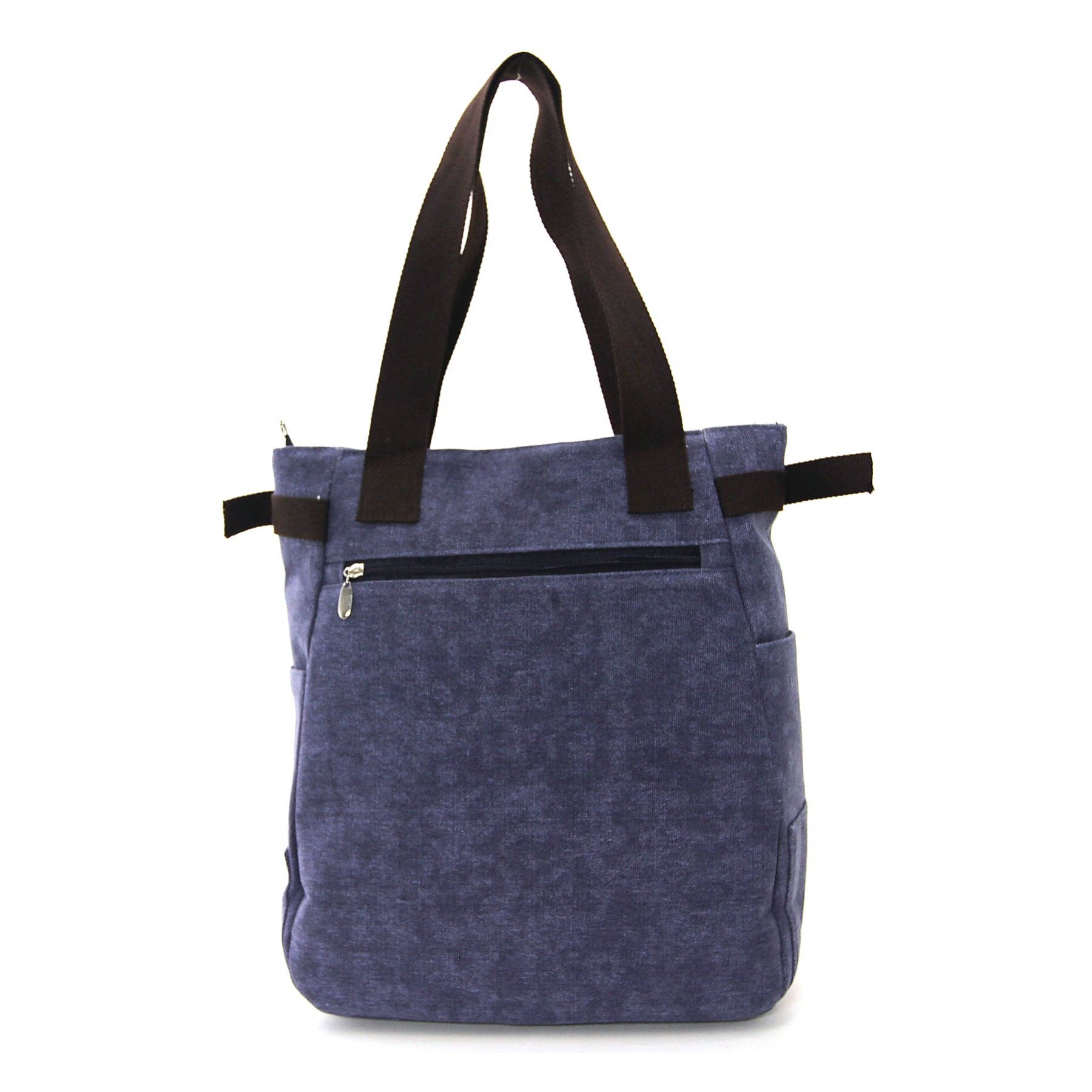 Lovely Cats With Faux Fur And Studs Canvas Tote Bag: Blue