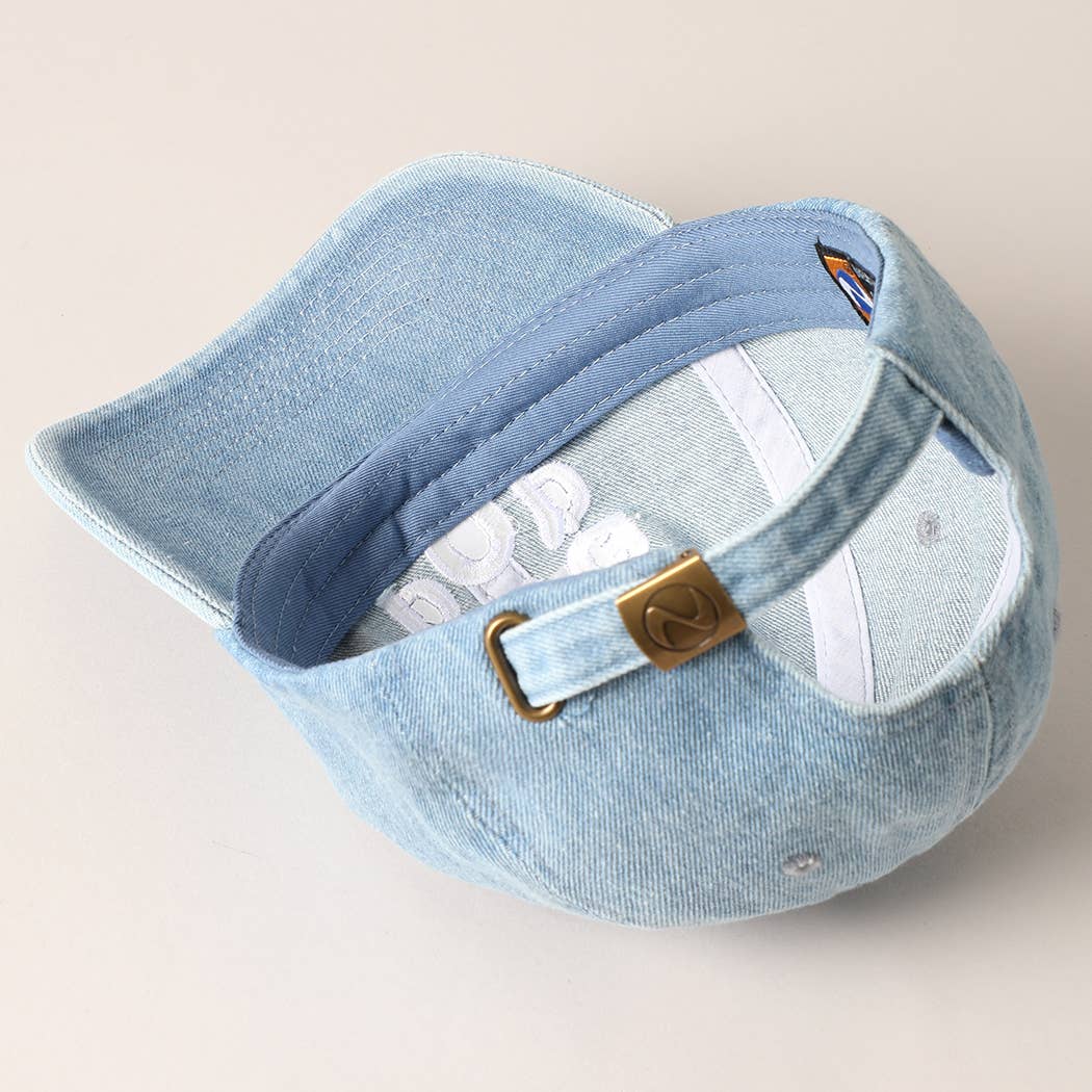 Dog Pop Letter Graphic Embroidery Denim Cap: DARK DENIM / ONE SIZE