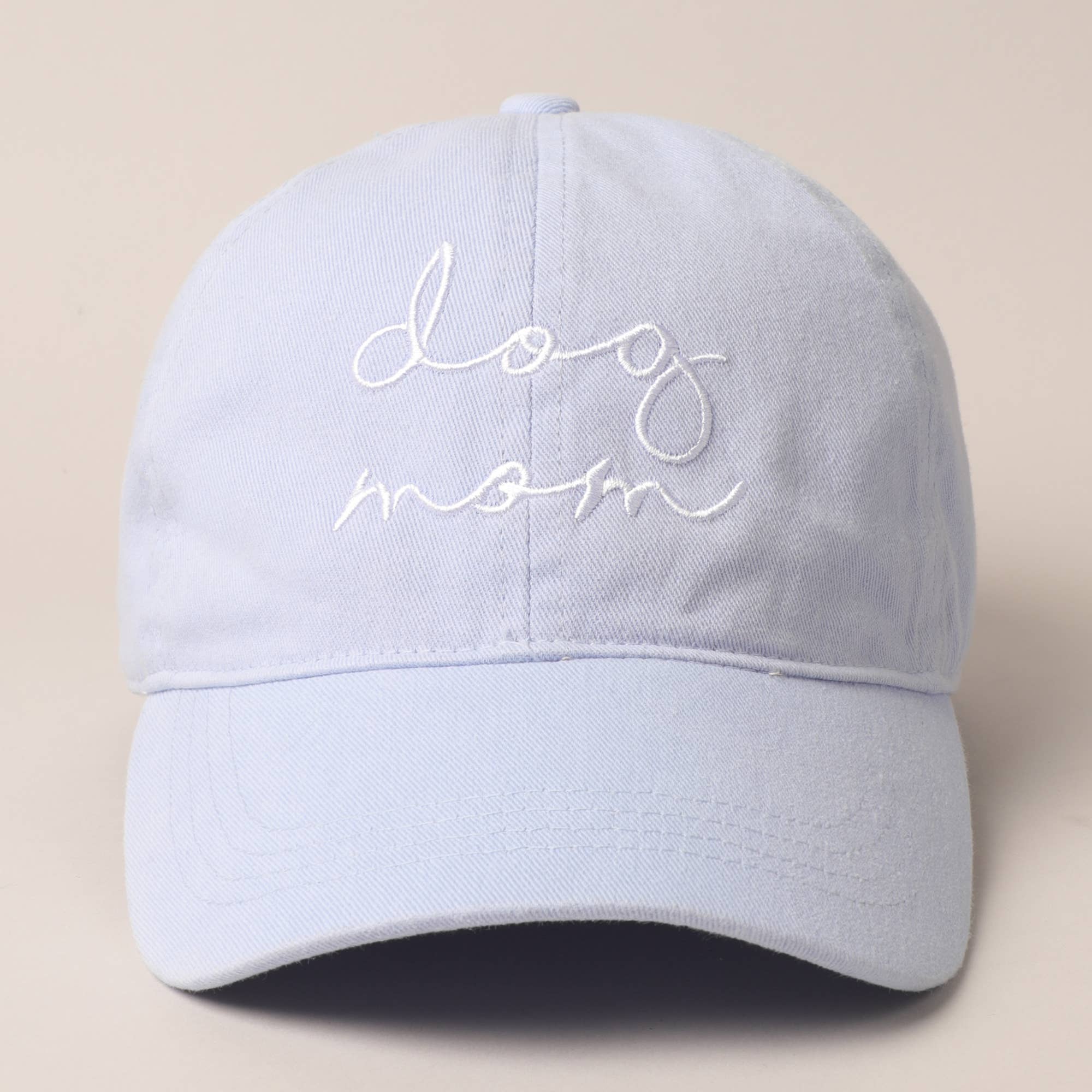 Dog Mom Lettering Embroidery Baseball Cap: CORAL / One Size