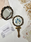 Floral Embroidered Round Folding Mirror, Collection Aura✅: 3. Cream