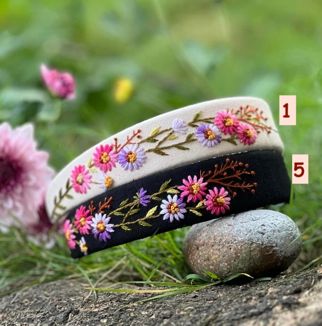 Summer Floral Embroidered Headband, Ariella Collection✅: 1.