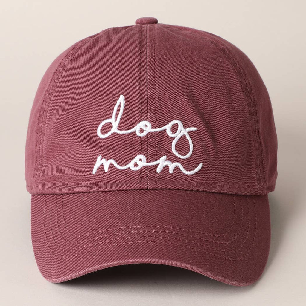 Dog Mom Lettering Embroidery Baseball Cap: SAGE / One Size