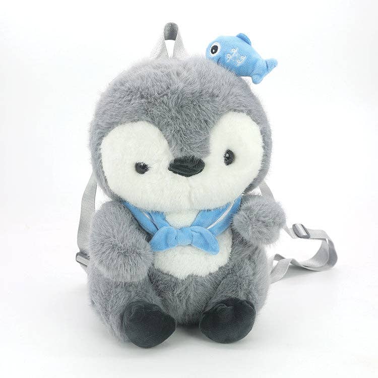 Furry penguin backpack