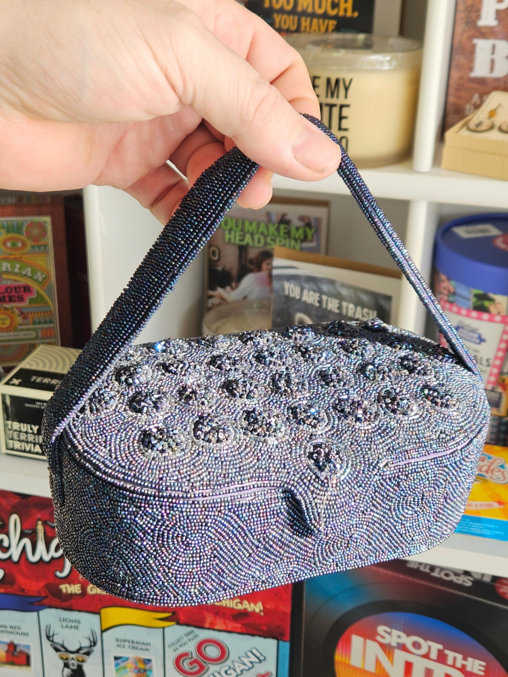 Vintage Micro Beaded Lunchbox Purse