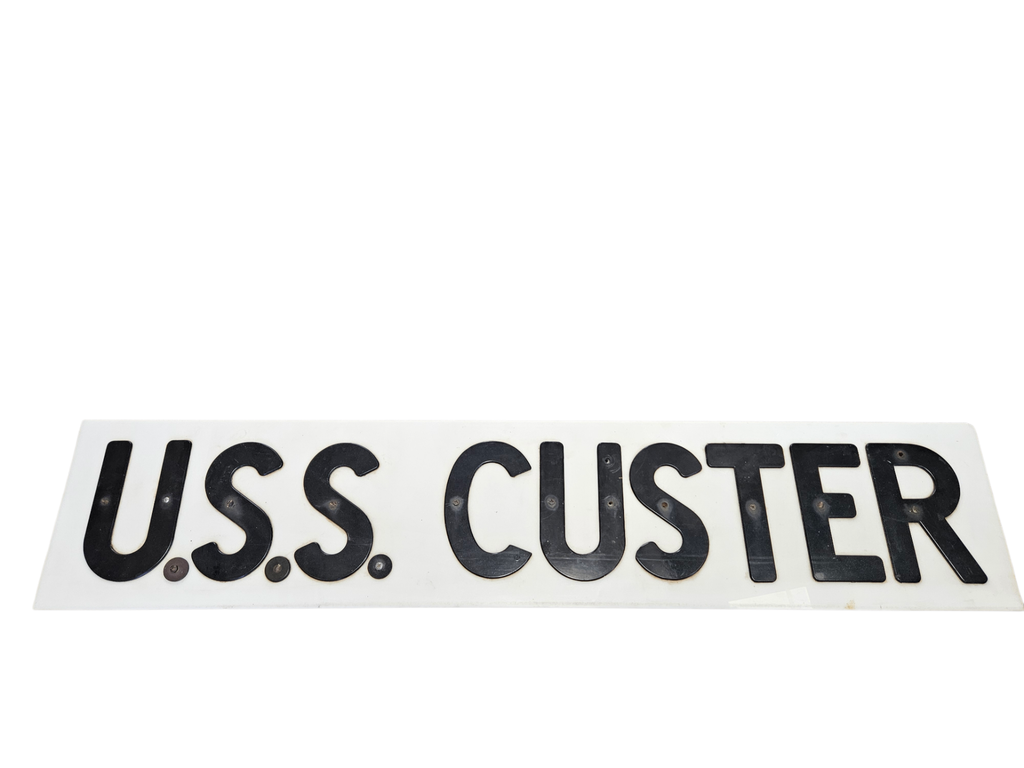 The Quarterdeck Board: U.S.S Custer Original 1940s WWII Naval Artifact 6 Battle Stars