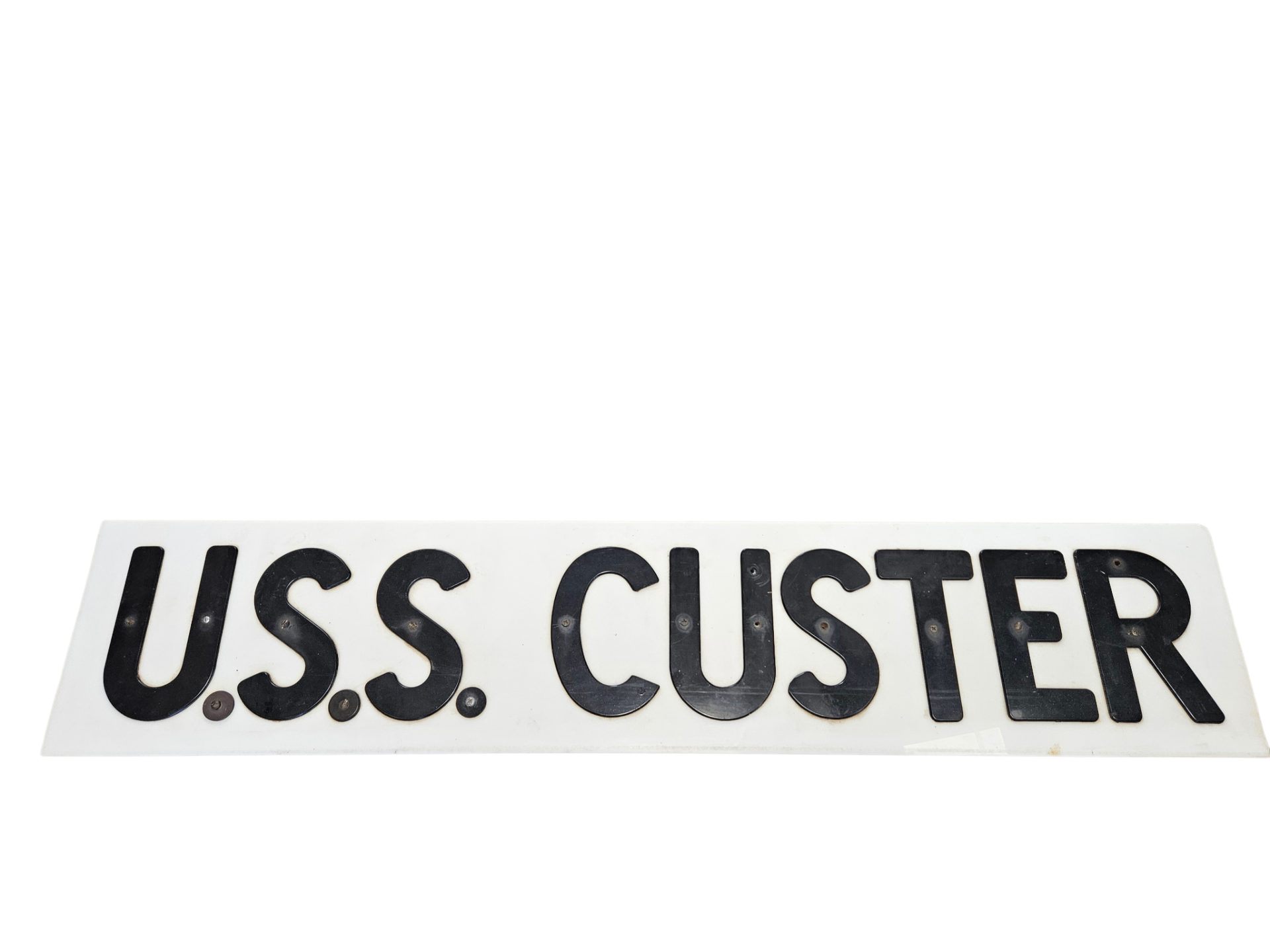 The Quarterdeck Board: U.S.S Custer Original 1940s WWII Naval Artifact 6 Battle Stars