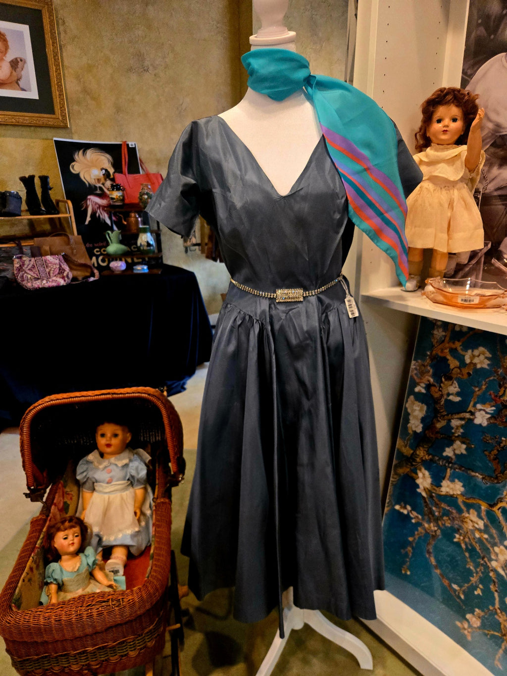 Designer Anne Fogarty for Margot, Inc, Architect of the "American Look." This is her signature 1950's "Paper Doll" dress earning her the Coty Fashion Award in 1951
