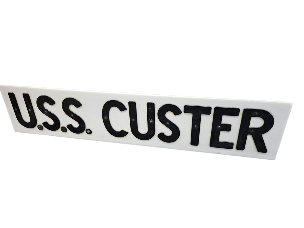 The Quarterdeck Board: U.S.S Custer Original 1940s WWII Naval Artifact 6 Battle Stars