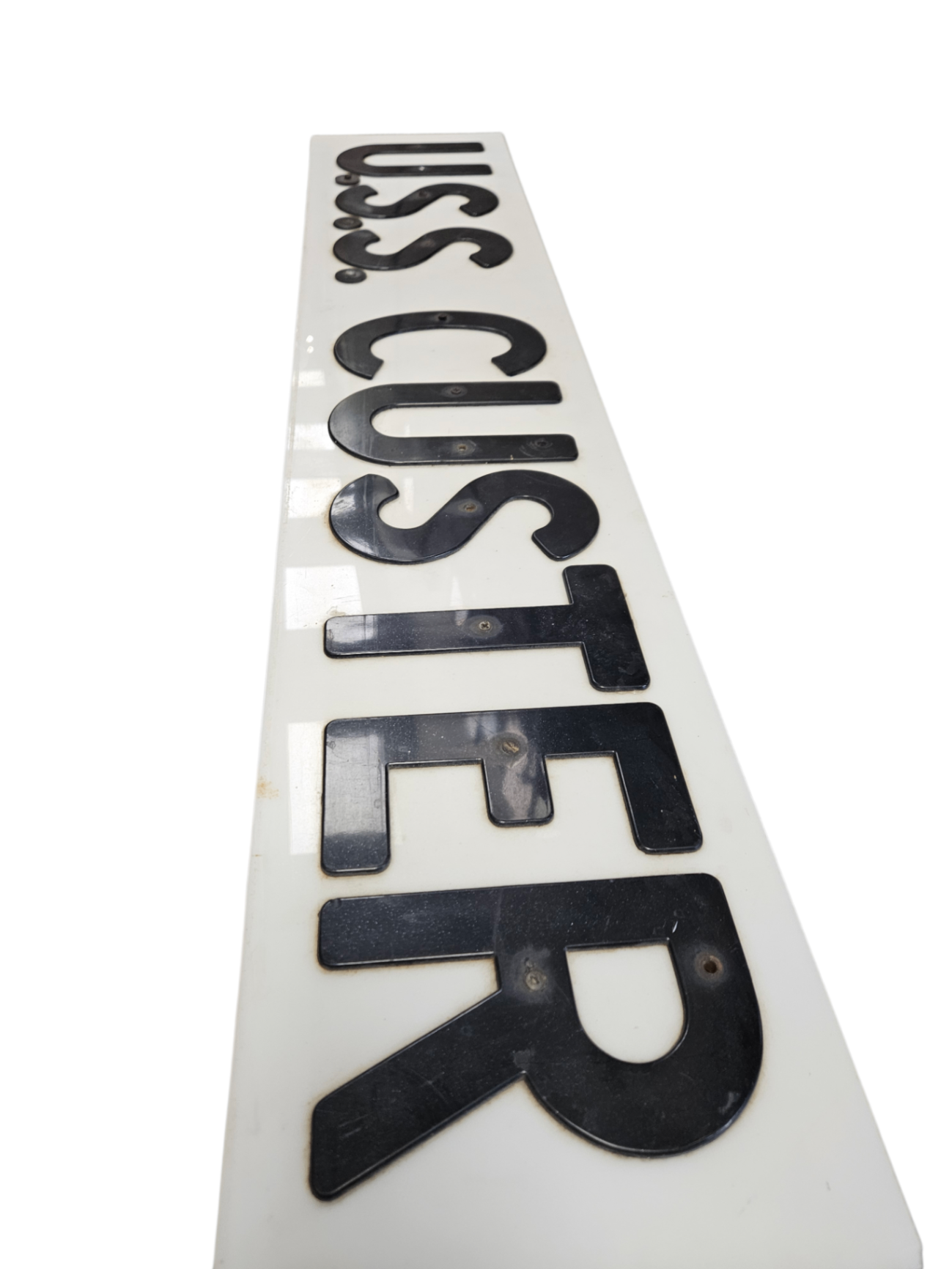 The Quarterdeck Board: U.S.S Custer Original 1940s WWII Naval Artifact 6 Battle Stars