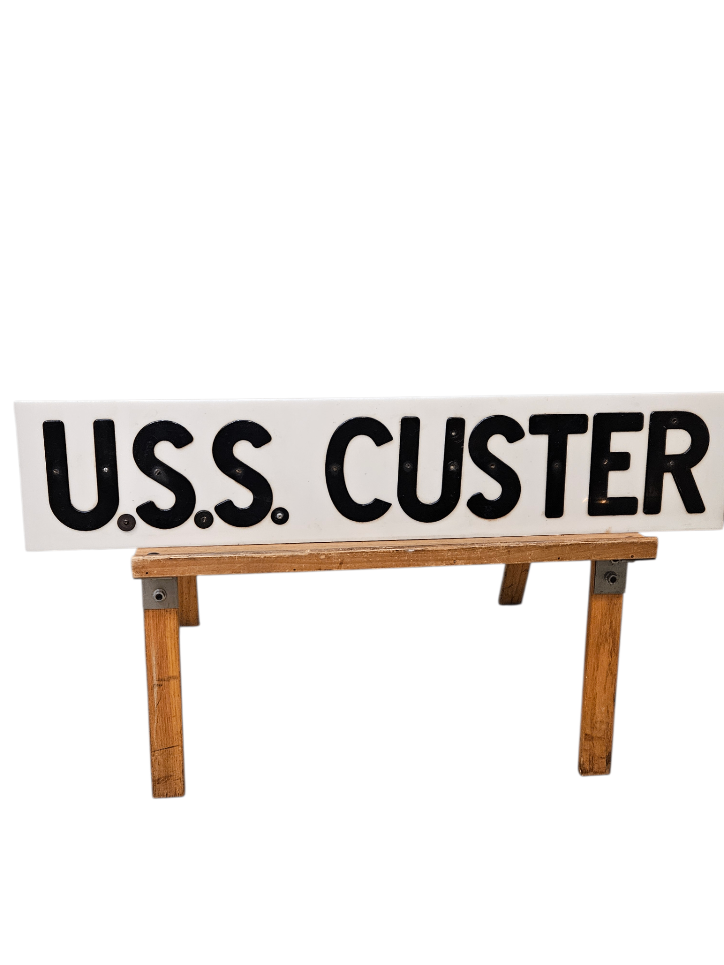 The Quarterdeck Board: U.S.S Custer Original 1940s WWII Naval Artifact 6 Battle Stars