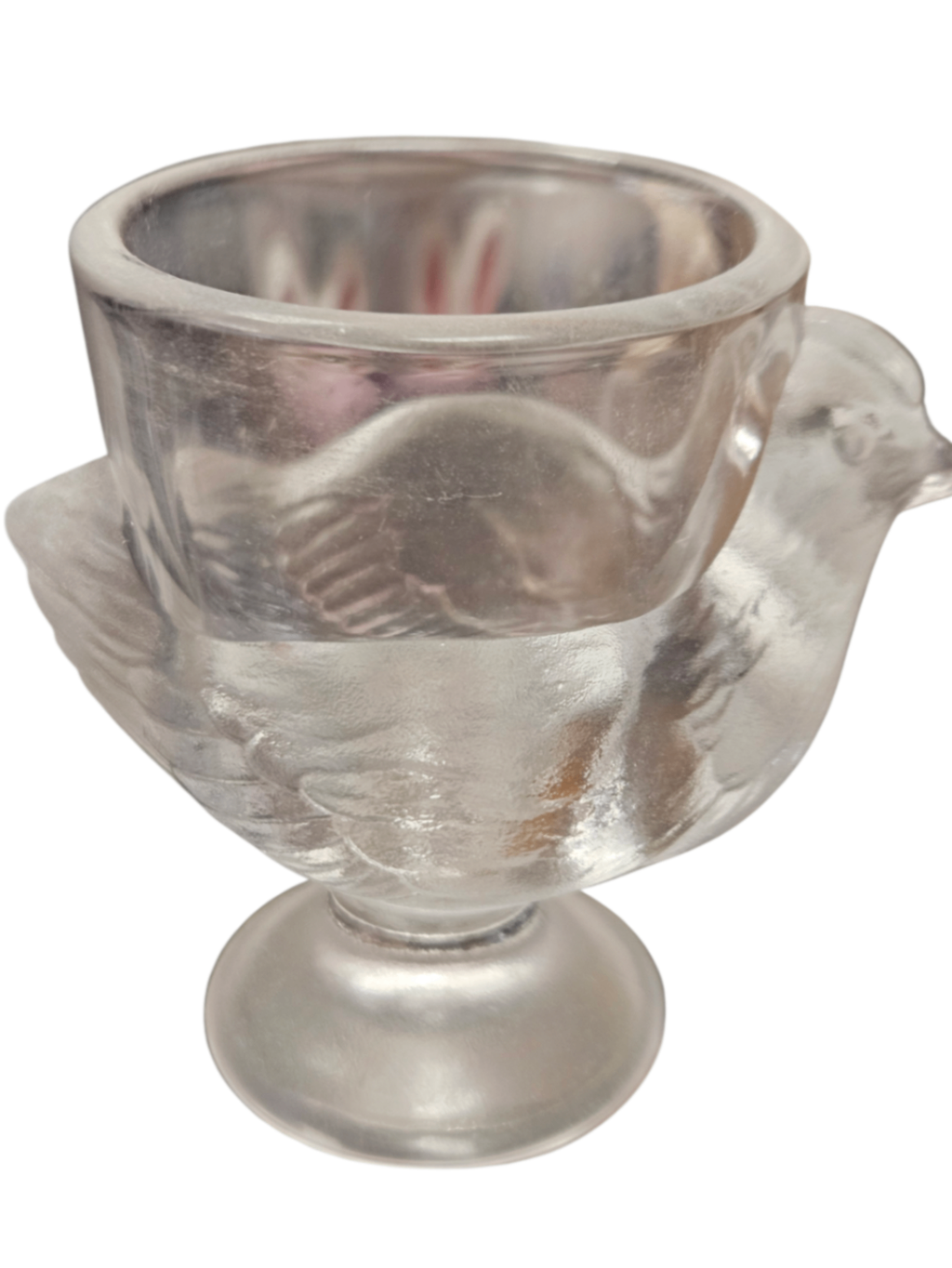 Vintage ARC France "French Hen" Glassware Circa 1970s Pressed Glass Dual Use: Egg Cup or Shot Glass Made in France