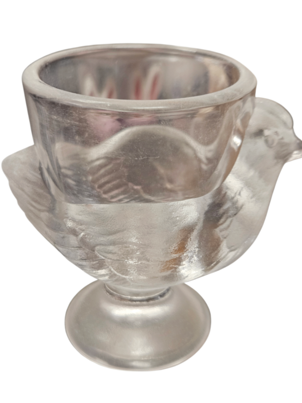 Vintage ARC France "French Hen" Glassware Circa 1970s Pressed Glass Dual Use: Egg Cup or Shot Glass Made in France